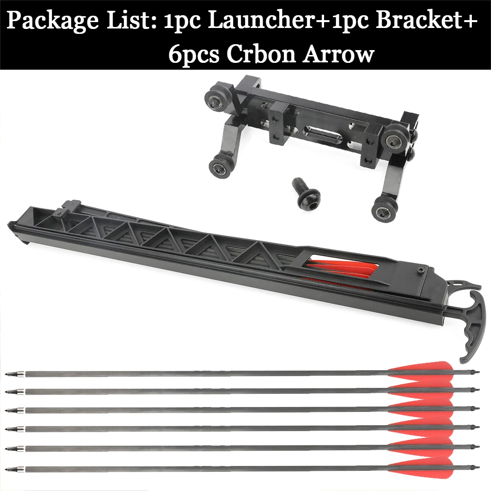 Archery Arrow Track Launcher Set with 6pcs Pure Carbon Arrow Compound Recurve Bow 

